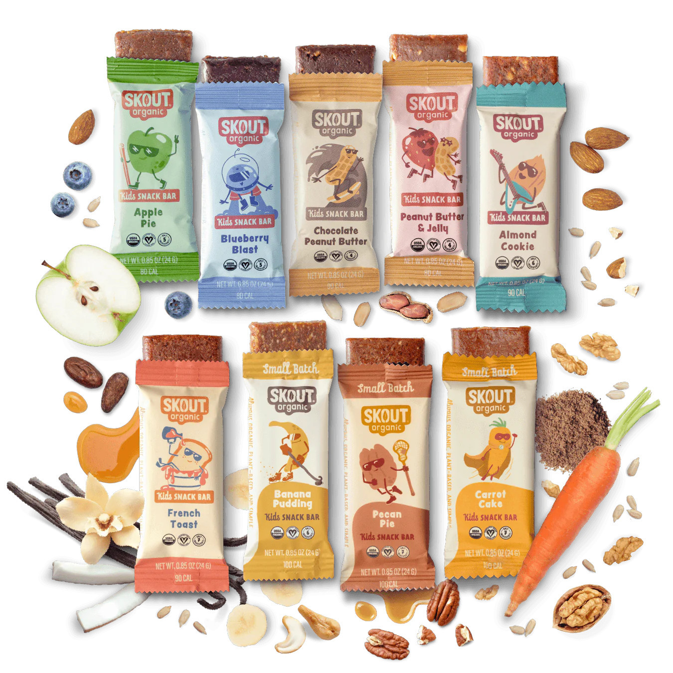 Skout Organic Small Batch Kids Bar Variety Pack - 36 Pack | Skout Organic
