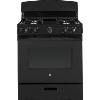 30 in. 4.8 cu. ft. Freestanding Gas Range in Black | The Home Depot