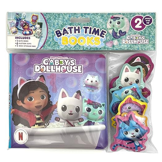 Gabby's Dollhouse Bath Time Books - Activity Books for kids, Bath book, 6 Padded suction cups, 1 ... | Amazon (US)
