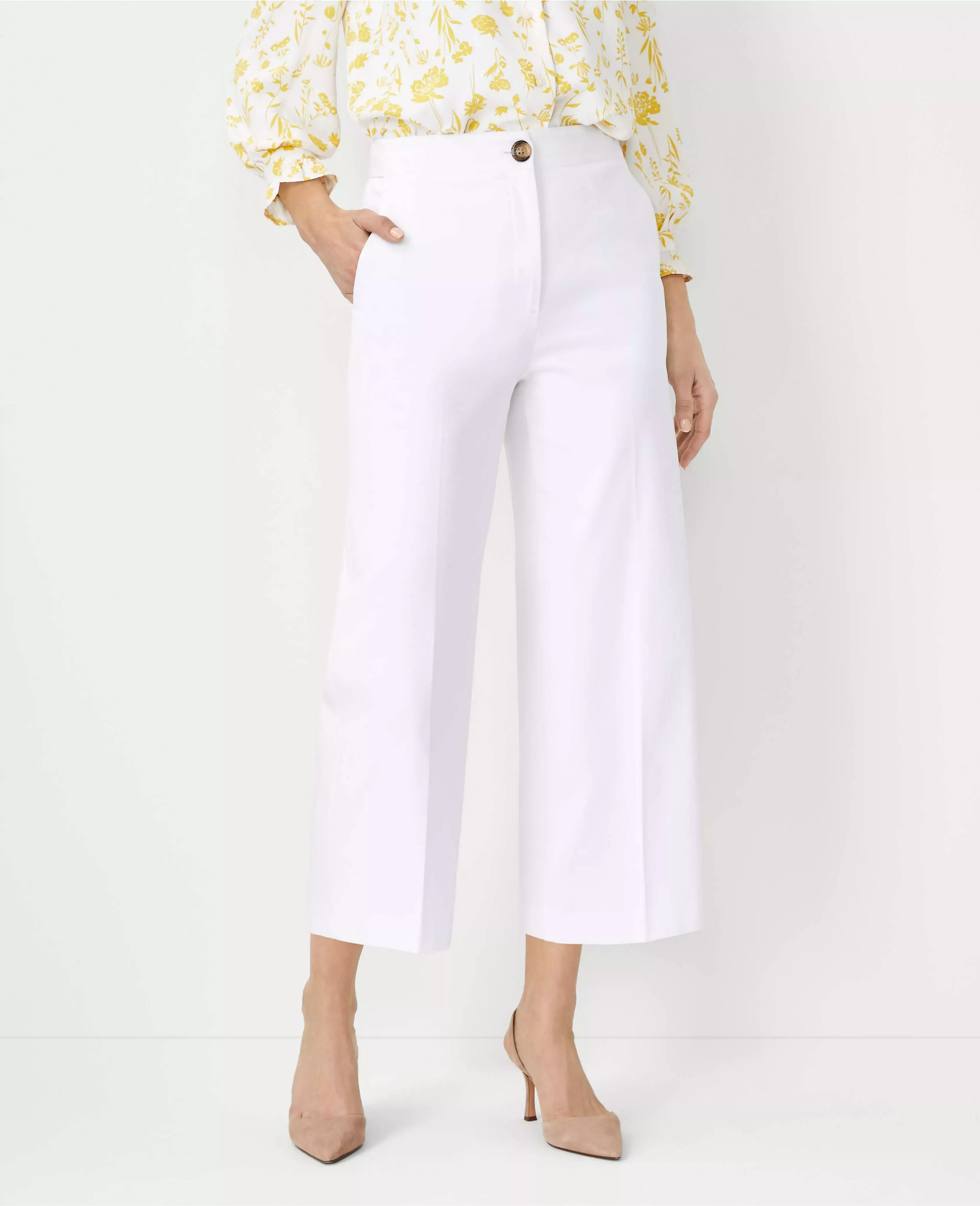 The Petite Kate Wide Leg Crop Pant curated on LTK