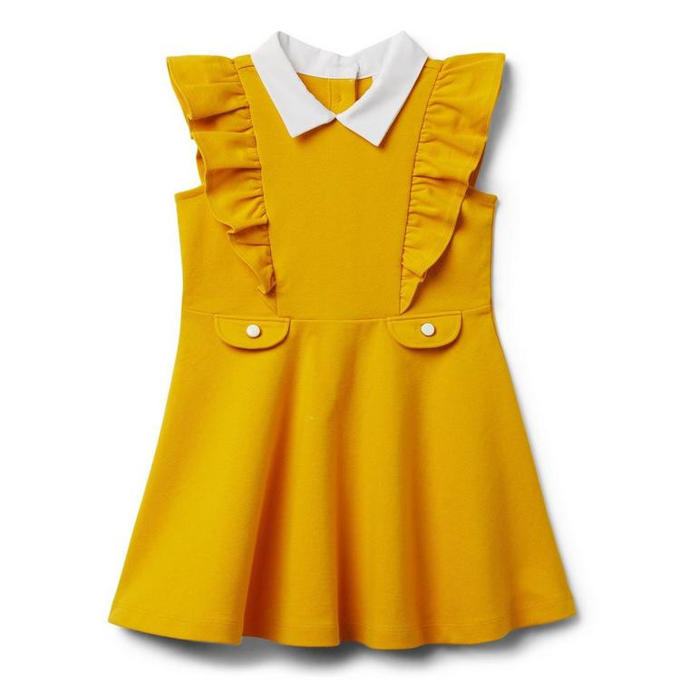 Collared Ruffle Ponte Dress | Janie and Jack