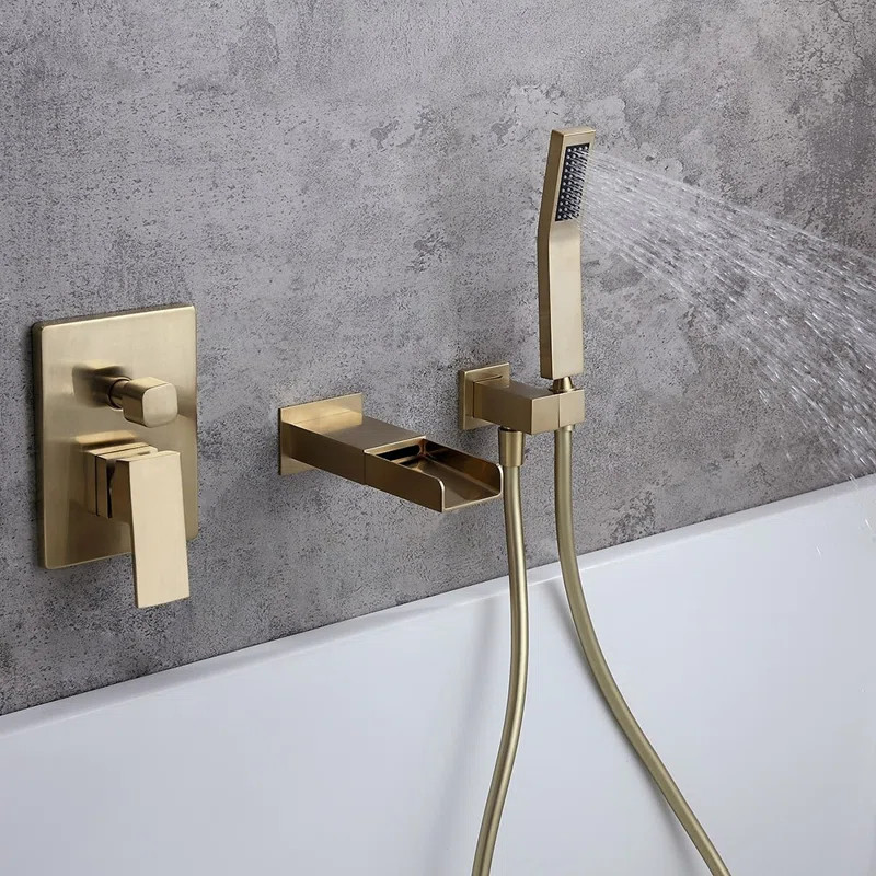 HMUS-020007BG Single Handle Wall Mounted Tub Spout with Handshower | Wayfair North America