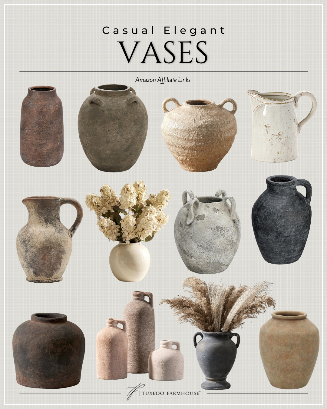 Casual elegance in the prettiest earthy tones. 🤎 These vases have that collected, old-world feel I love—beautiful styled alone or filled with seasonal stems. The texture and neutral finishes make them so easy to mix throughout your home year-round.

#LTKHome #LTKStyleTip #LTKSeasonal #AmazonHome #AmazonFinds #NeutralDecor #VaseDecor #HomeDecor 

 #LTKSeasonal #LTKHome #LTKSaleAlert