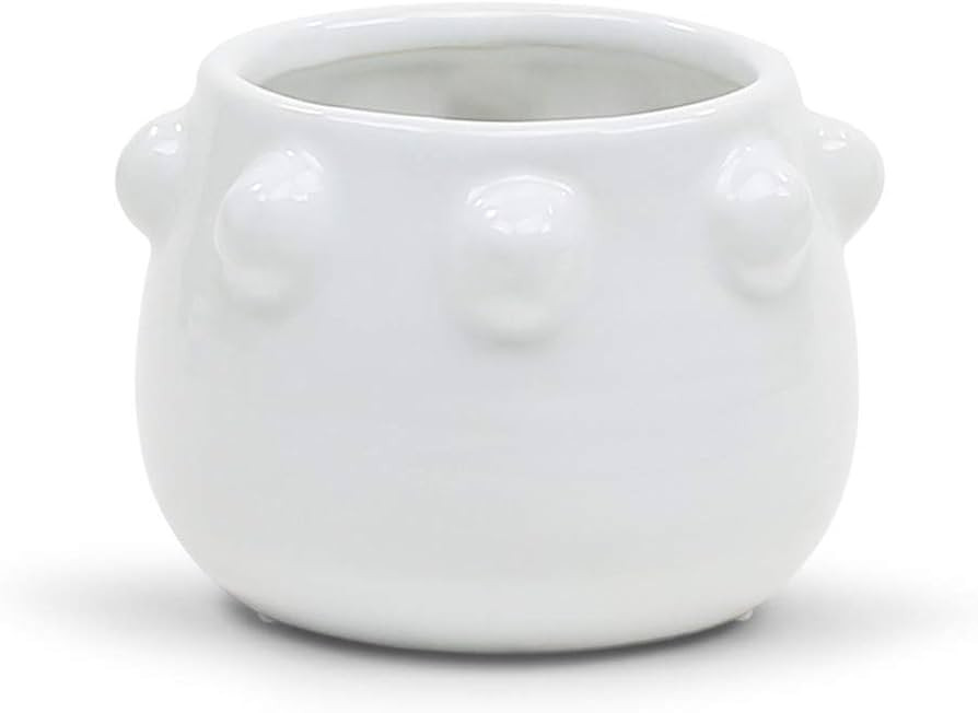 WGV Ceramic Bowl Vase, Width 5.2", Height 3.8", Knob Pot, Bright Clean White Planter Centerpiece ... | Amazon (US)
