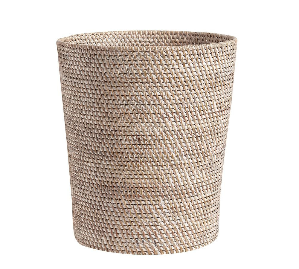 Tava Handwoven Rattan Wastebasket | Pottery Barn (US)