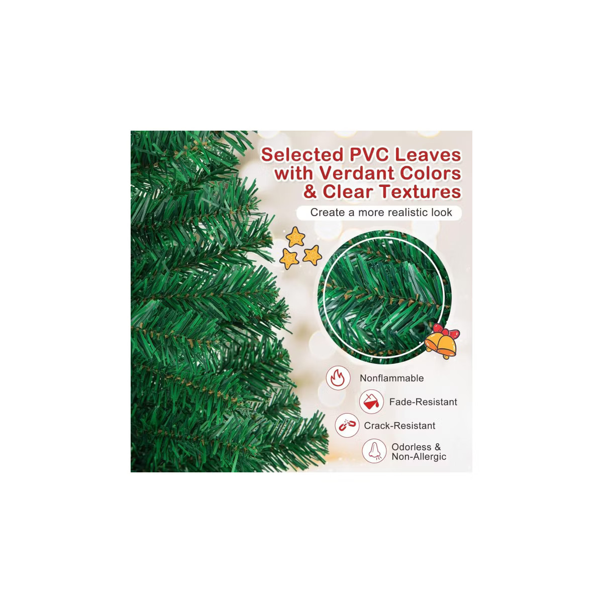 6ft PVC Artificial Christmas Tree with Foldable Metal Base Indoor Outdoor Use, Green | Target