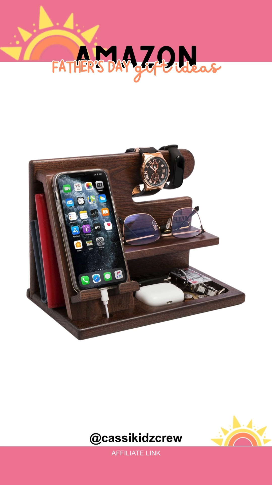 Wood Phone Docking Station for Men keeps essentials organized on a desk or nightstand with timeless style. A smart Father’s Day gift idea that blends function, elegance, and everyday convenience. 📱🪵🎁  

#wooddock #phonestand #mensgift #fathersdaygift #deskorganizer #nightstandorganizer #homedecor #giftideas #organizationtools #style 

 #LTKHome #LTKSaleAlert #LTKMens