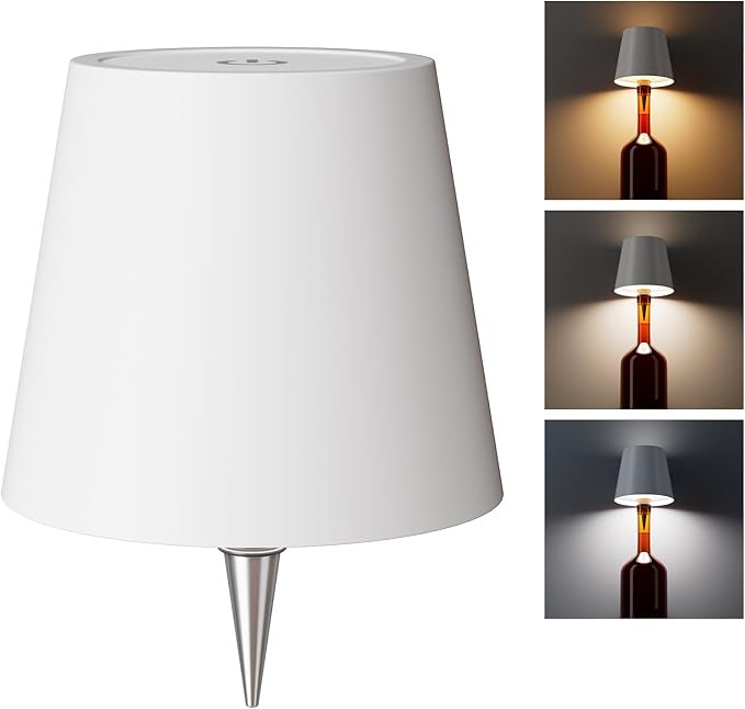 Wireless Bottle Lamp, Wireless Bottle Lamp Shade with 3 Color Temperature, Rechargeable Stepless ... | Amazon (US)