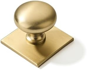 10 Pack 1-1/2 Inch Diameter Champagne Bronze Cabinet knobs with Backplate,Satin Brass Vintage Bac... | Amazon (US)
