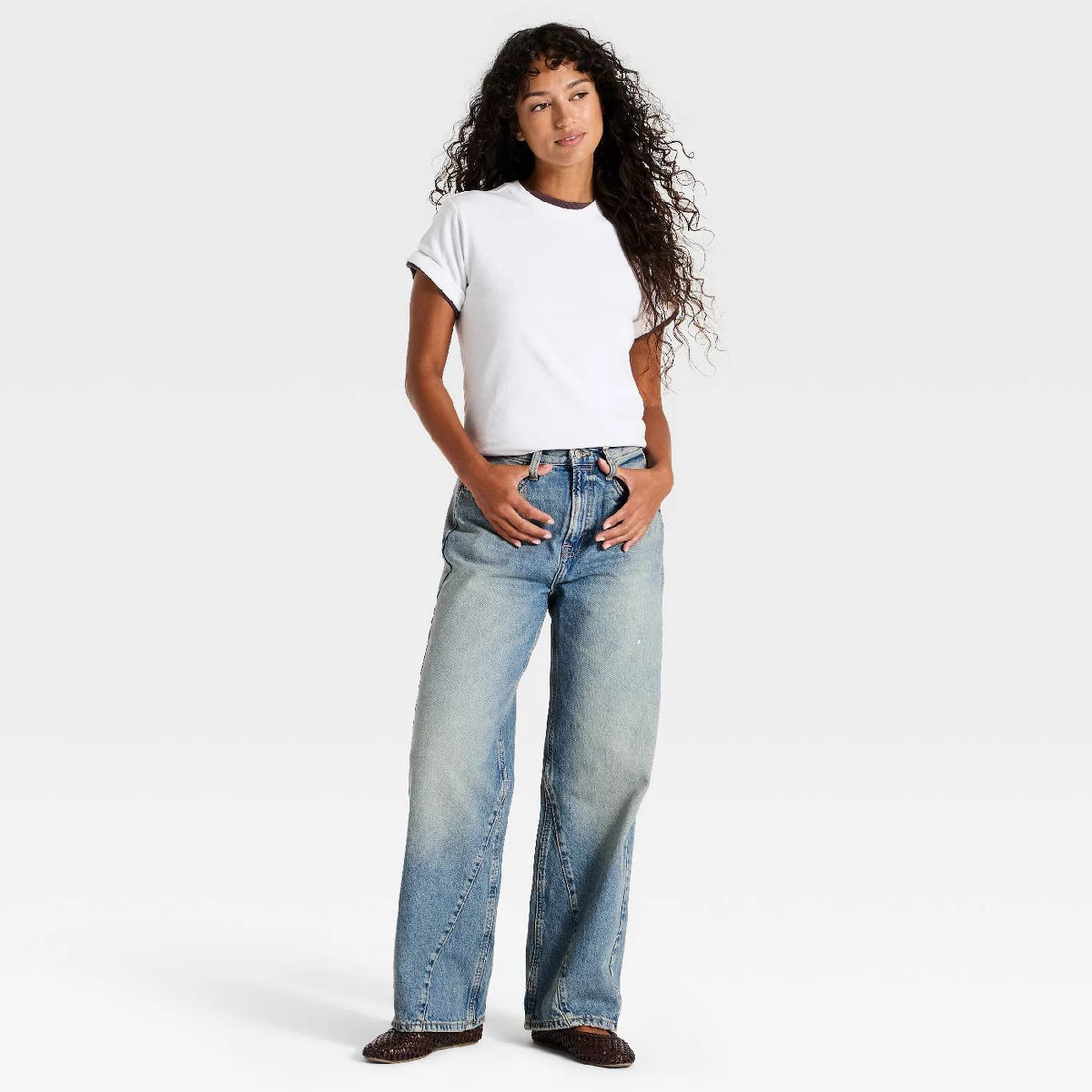 Women's Low Slung Loose Jeans - Universal Thread\u2122 Light Wash Blue 10 | Target