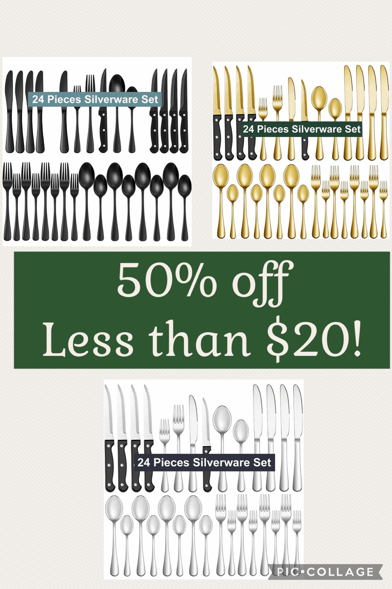 Amazing reviews on these silverware sets in 3 color options! 

Walmart dining kitchen family dinner sale home utensils 

#LTKSaleAlert #LTKdayinmylife #LTKHome