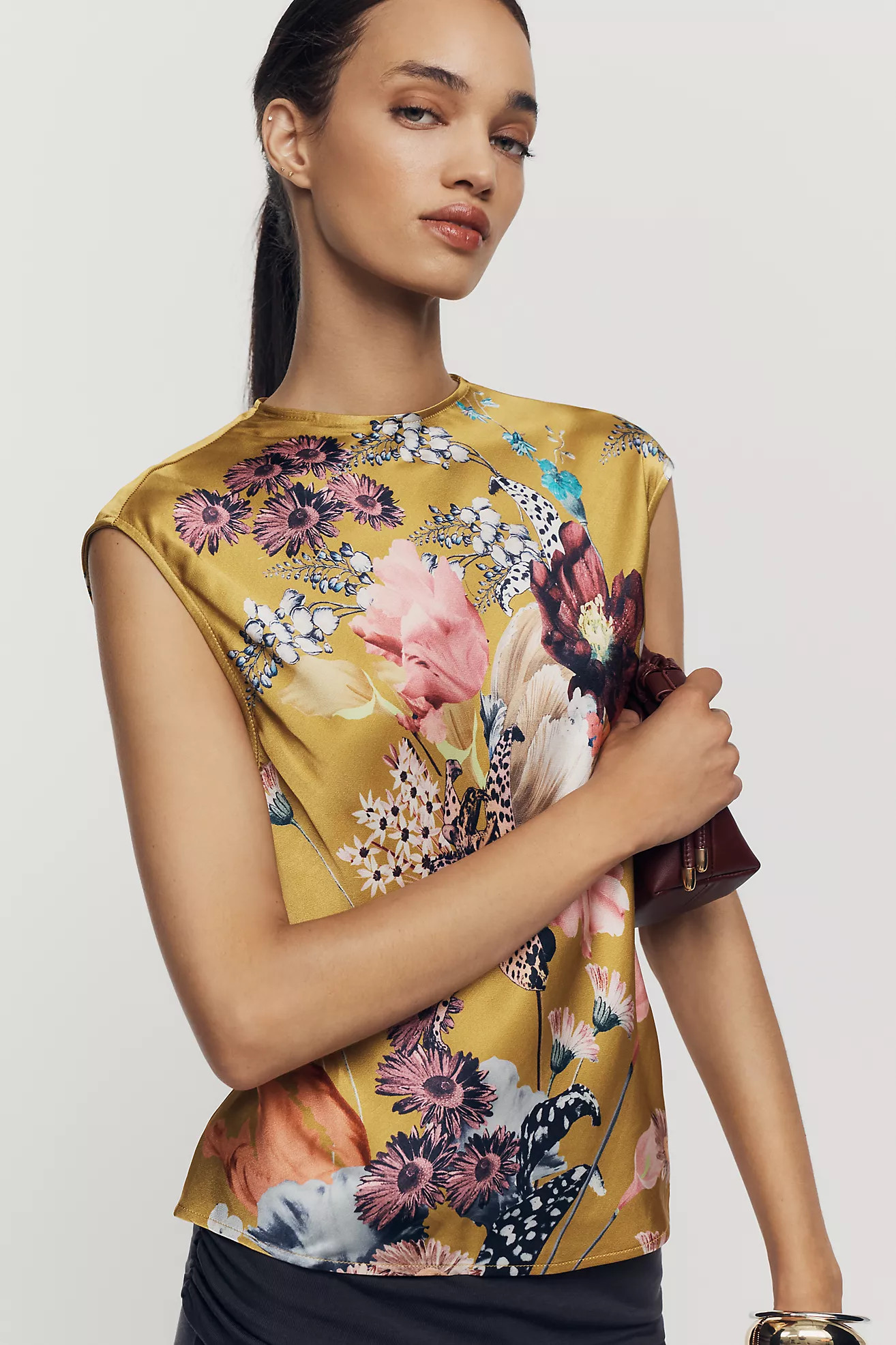 Maeve Silken Sleeveless Top | Anthropologie (US)