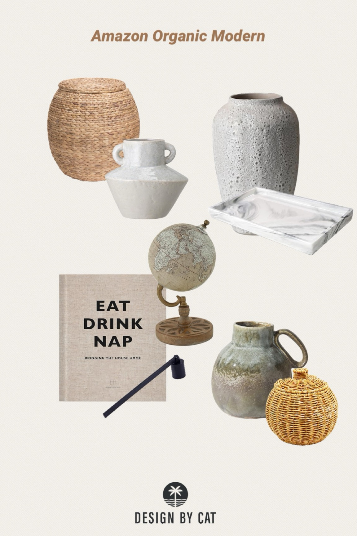 Amazon Organic Modern Home Decor
Distressed Vases
Gloss Vase
Floor round basket
Mini round basket
Coffee table book
Matte black candle sniffer
Book shelf decor
Marble tray

#LTKhome