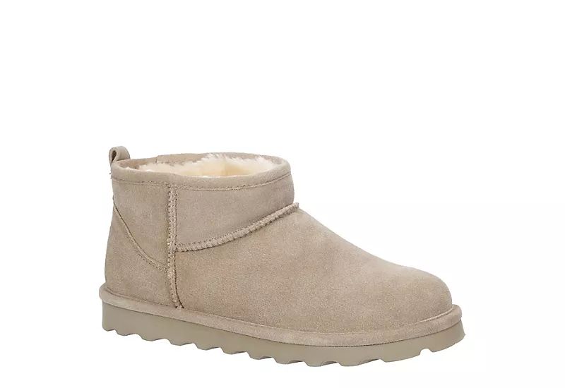 Bearpaw Womens Shorty Water Resistant Fur Boot - Taupe | Rack Room Shoes