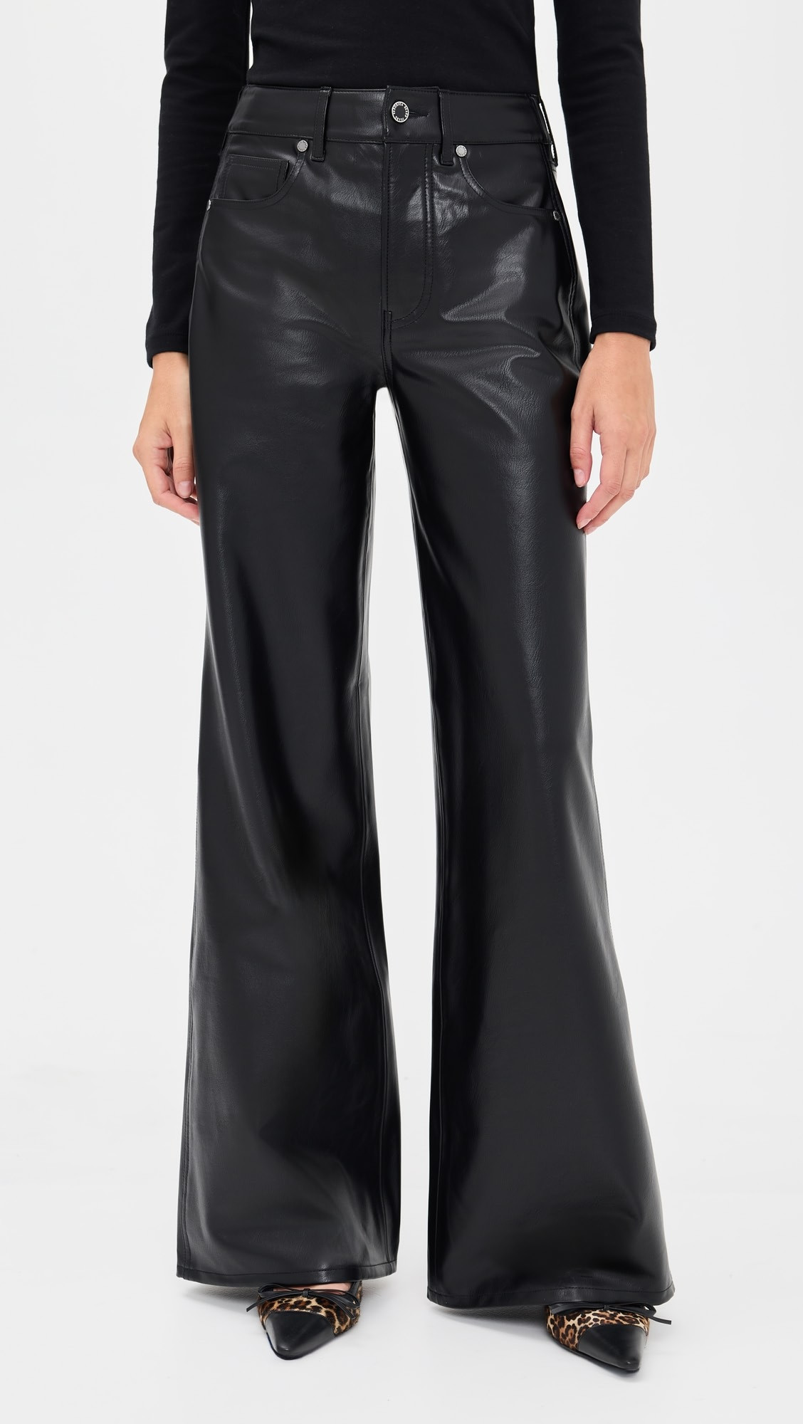 Kasey Mid Wide Leg Vegan Leather Pants | Shopbop