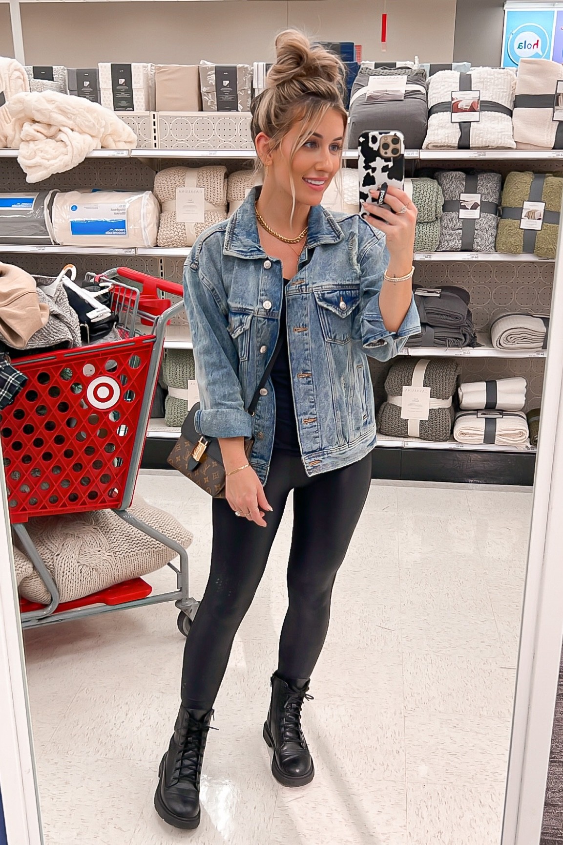 Denim jacket size xs
Faux leather Leggings size xblack tank size small
Black combat boots size 6.5

#target #walmart #casual #comfy #leggingsoutfit #falloutfit #laurabeverlin

#LTKunder50 #LTKsalealert #LTKSeasonal