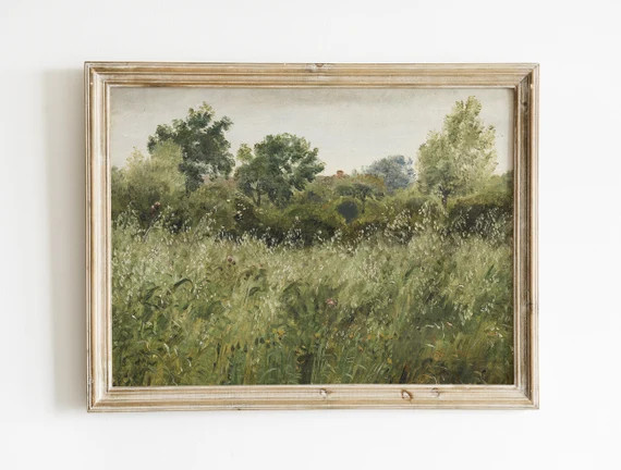 Country Decor | Field Painting | Country Landscape Painting | Farmhouse Wall Decor | Vintage Land... | Etsy (US)