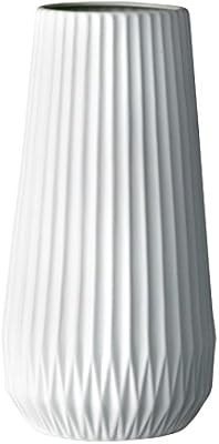 Bloomingville Tall White Ceramic Fluted Vase | Amazon (US)