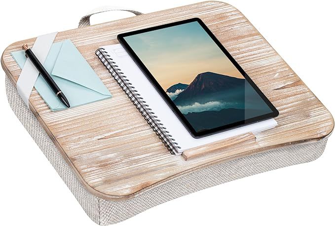 LapGear Heritage Lap Desk with Device Ledge - White Wash - Fits up to 17.3 Inch Laptops - Style N... | Amazon (US)