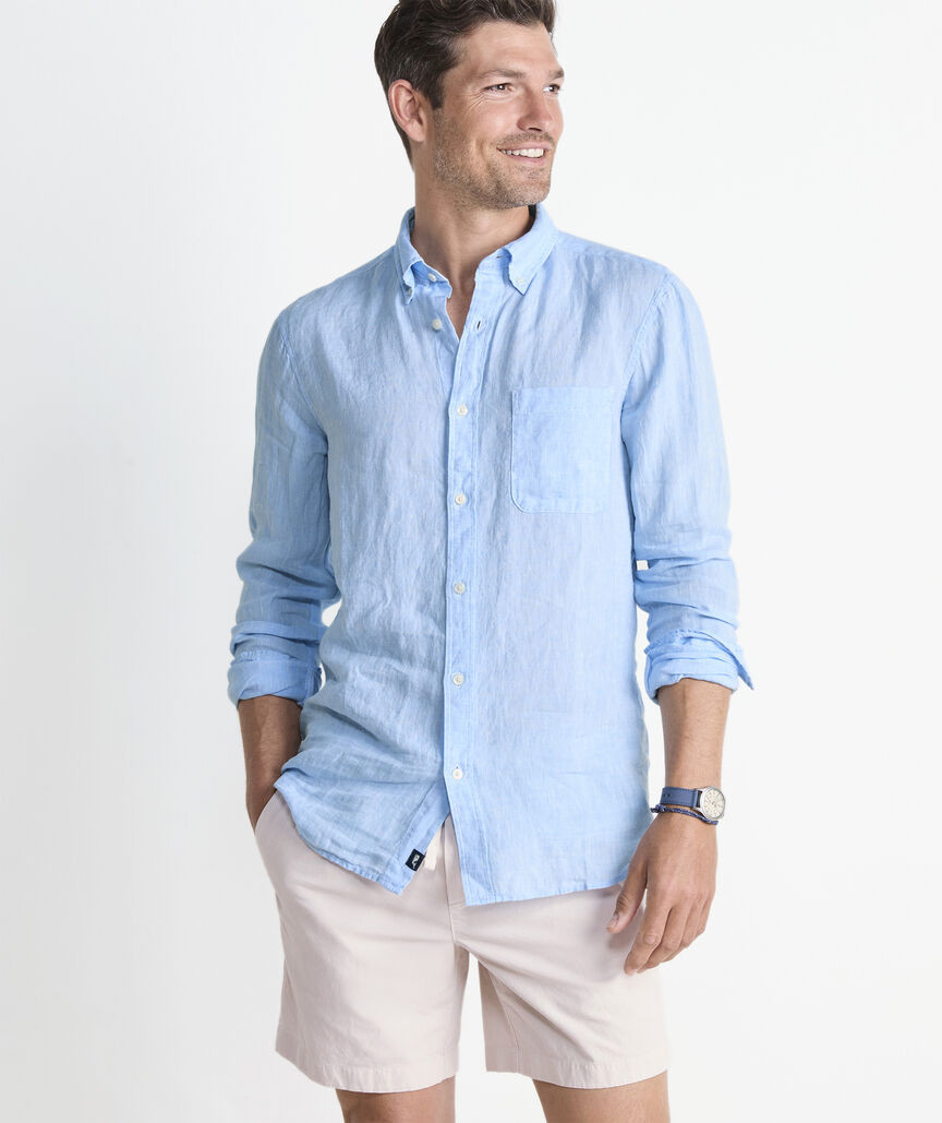 Surfside Solid Linen Shirt | vineyard vines