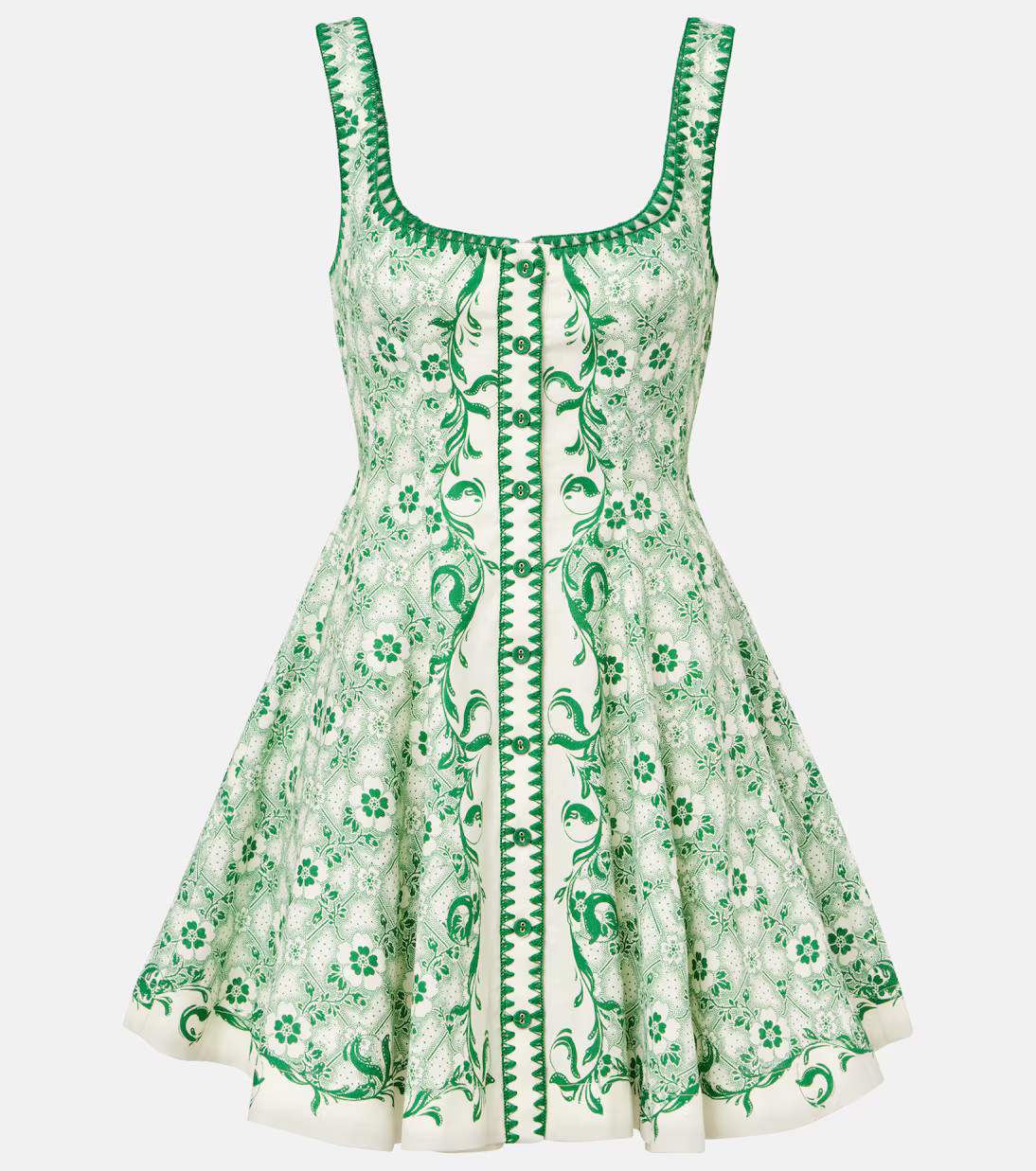 Olive printed linen and cotton minidress | Mytheresa (US/CA)