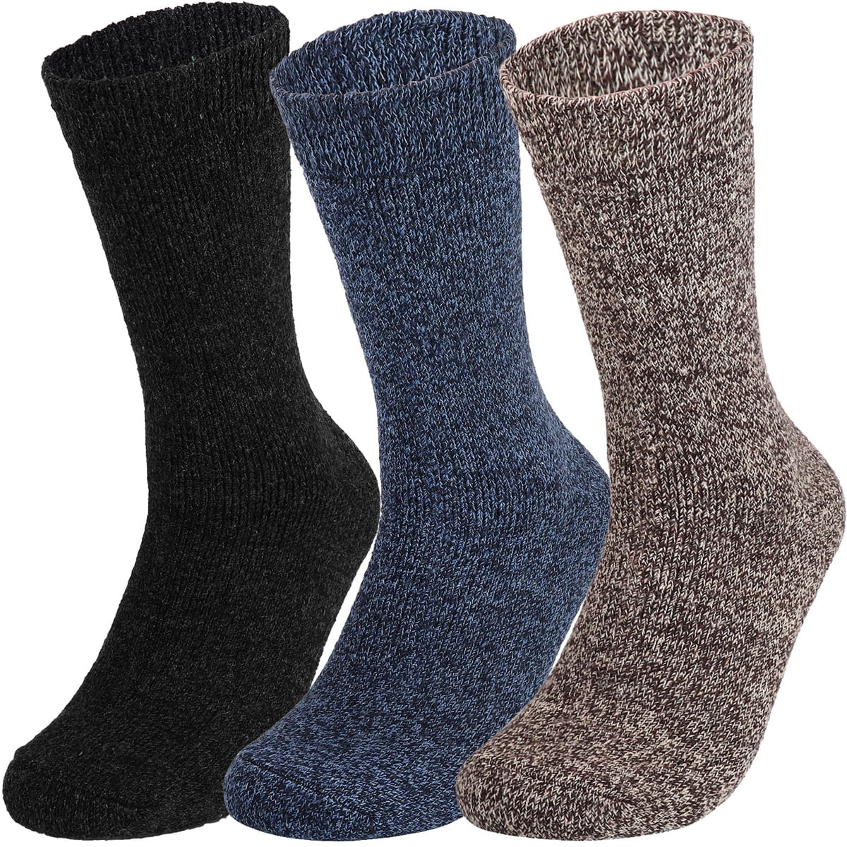 Falari 3-Pack Men Lambs Wool Socks Extreme Warm for Cold Weather Activities Thermal Socks - Walma... | Walmart (US)