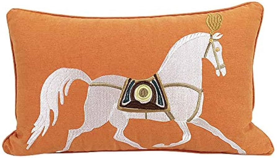 12x20'' inches Orange Embroidered Horse Throw Pillow Cushion Covers - Modern Fashion Style Couch ... | Amazon (US)