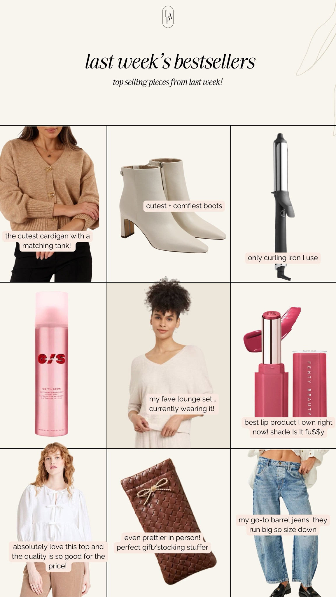 Last week’s bestsellers 

#LTKStyleTip #LTKFindsUnder100