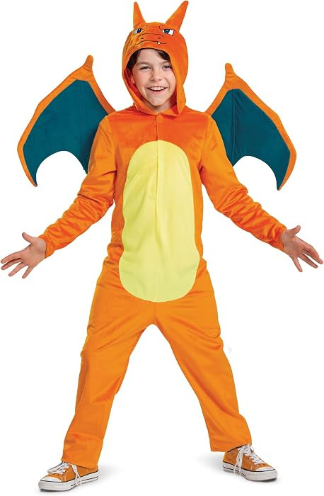 Charizard Costume for Kids, Official Pokemon Costume Hooded Jumpsuit, Child Size Small (4-6) | Amazon (US)