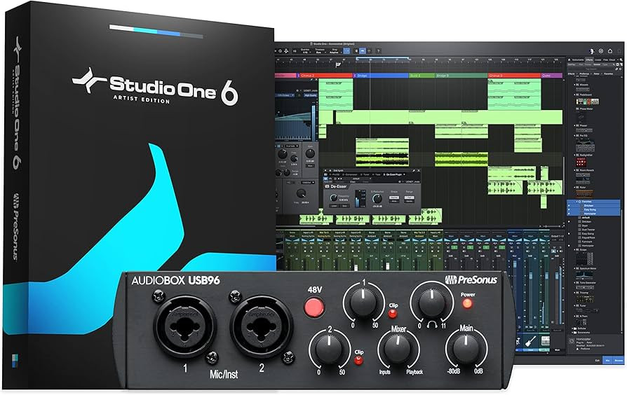 PreSonus AudioBox 96 25th Anniversary USB Audio Interface with Studio One Artist DAW Recording So... | Amazon (US)