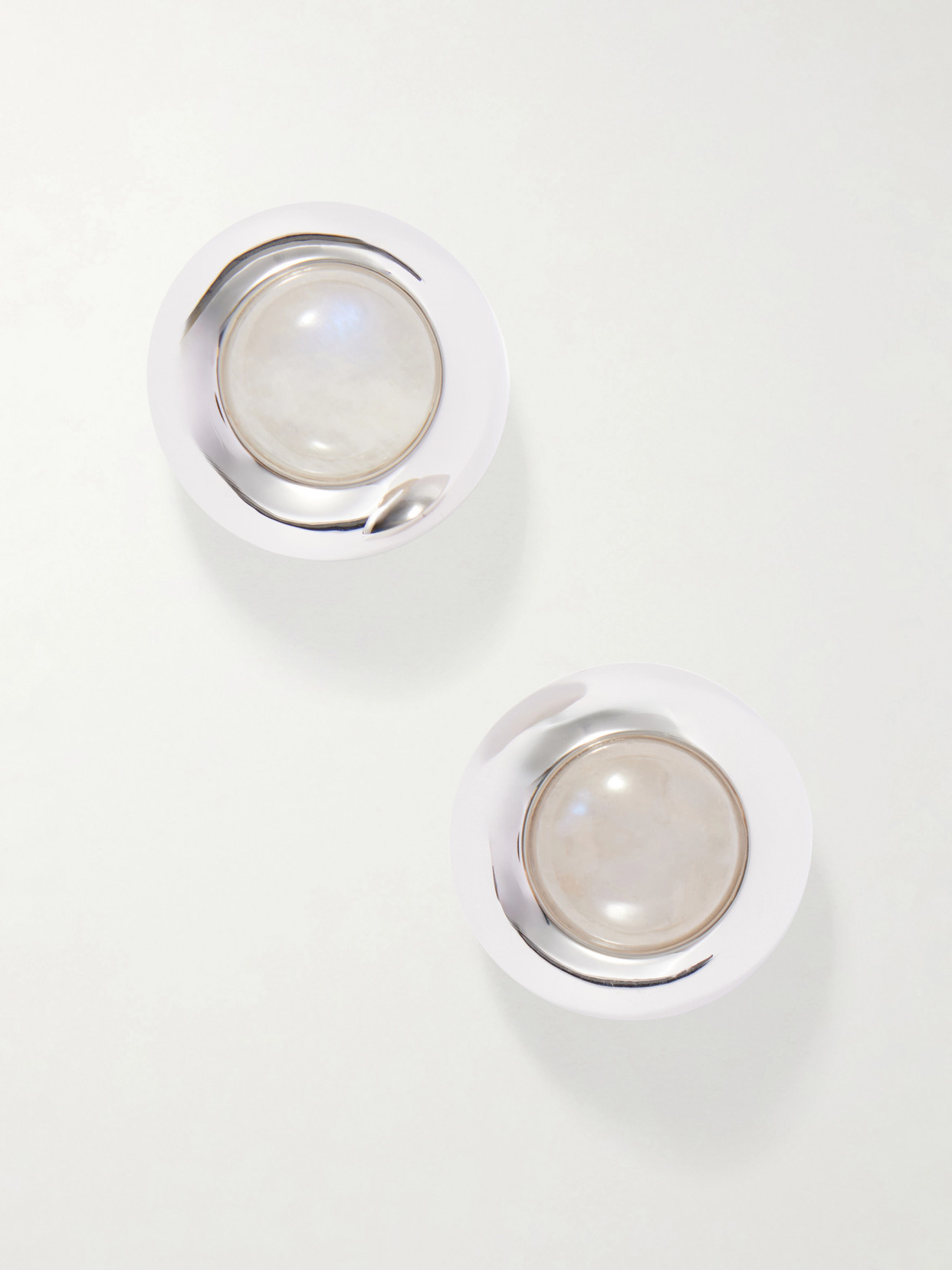 Julietta - Bombé Rhodium-plated Moonstone Earrings - Silver | NET-A-PORTER (UK & EU)