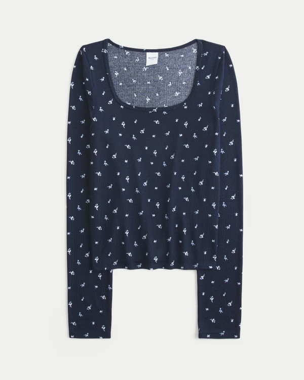 Cozy Floral Pattern Pajama Top | Hollister (US)