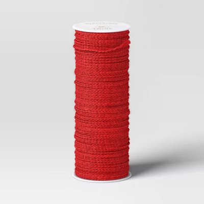 90' Christmas Fabric Ribbon Red Jute - Wondershop™ | Target