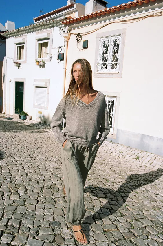 ELASTIC WAIST PANTS | Zara US