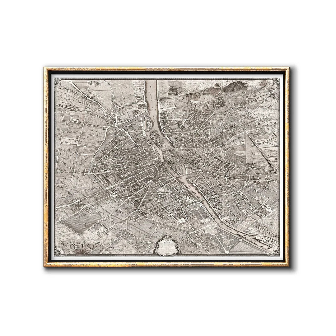 Sepia Large Map of Paris France Digital Prints French Vintage - Etsy | Etsy (US)