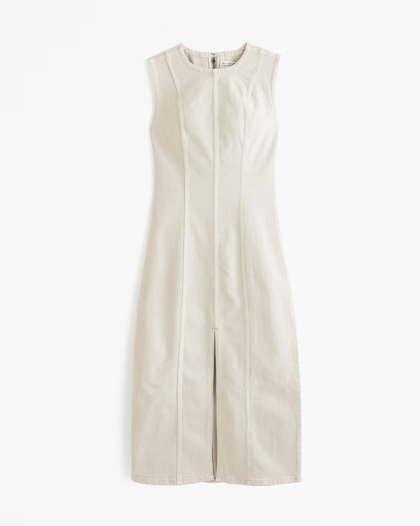 Shell Denim Midi Dress | Abercrombie & Fitch (US)
