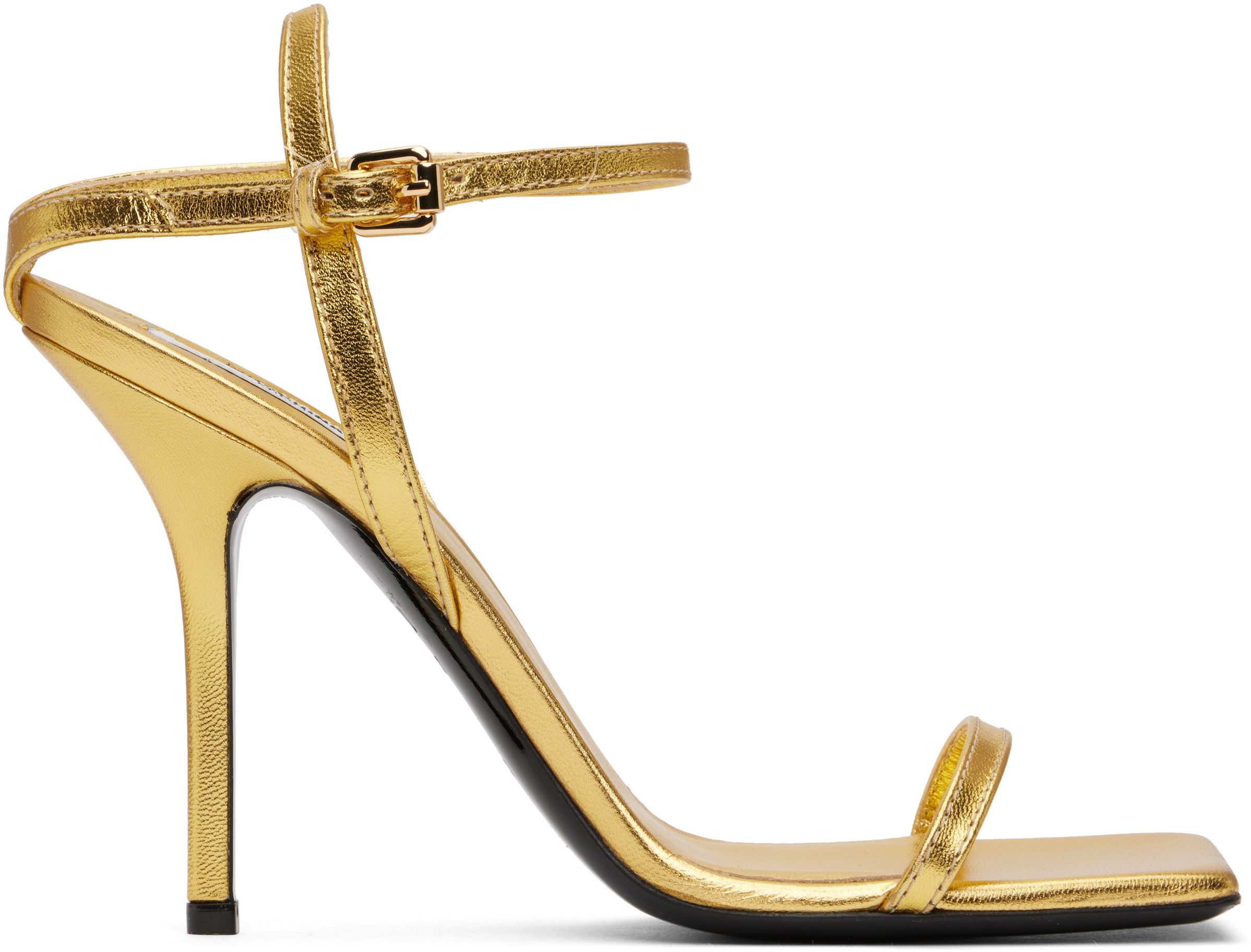 Moschino Gold Tina Heeled Sandals | SSENSE