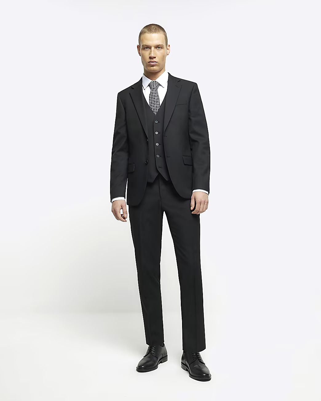Black skinny fit twill suit trousers | River Island (UK & IE)