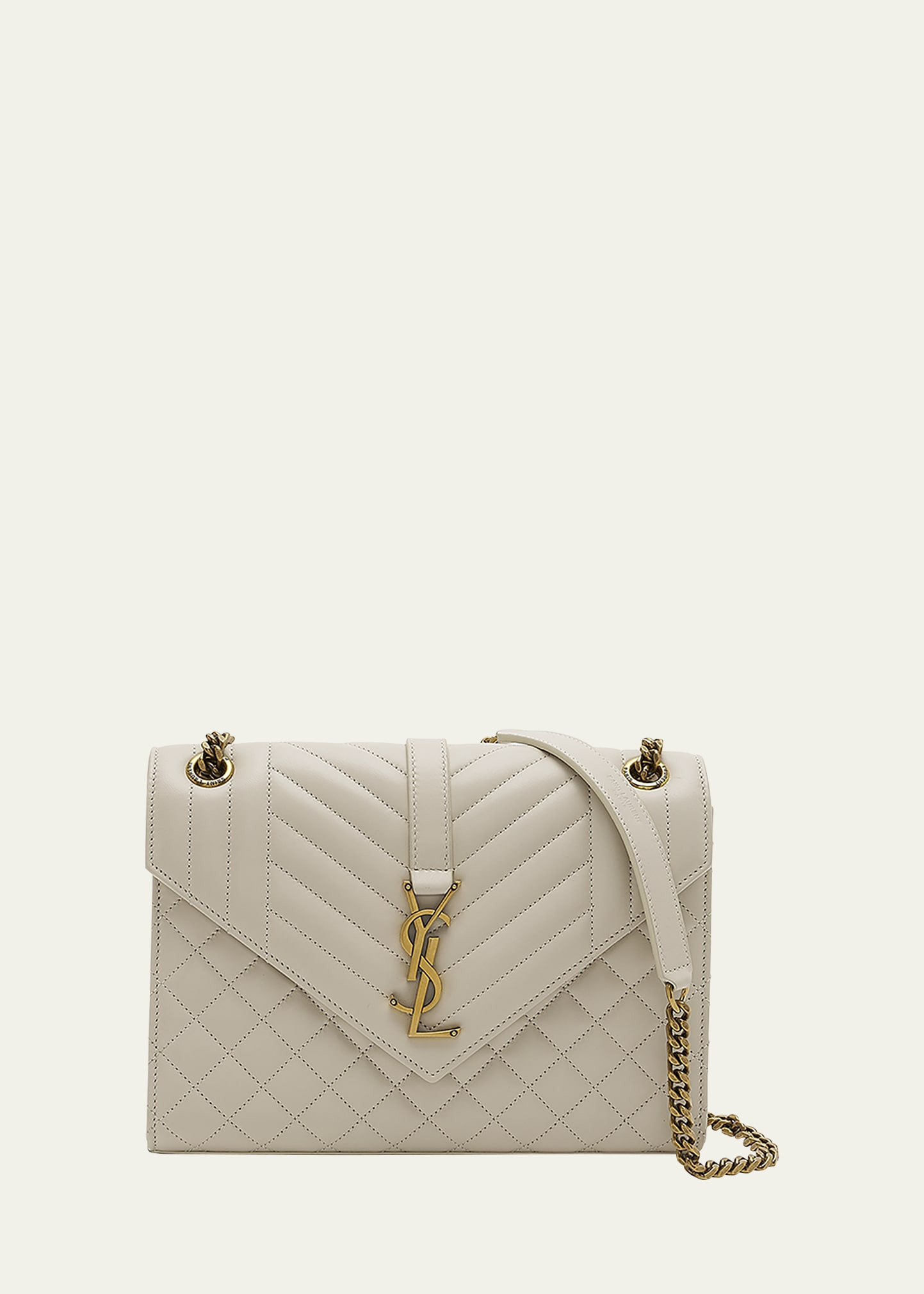 Saint Laurent Envelope Triquilt Medium YSL Shoulder Bag in Smooth Quilted Leather | Bergdorf Goodman