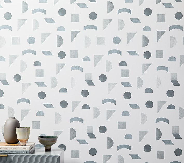 west elm x pbk Mid-Century Geo Wallpaper | Pottery Barn Kids