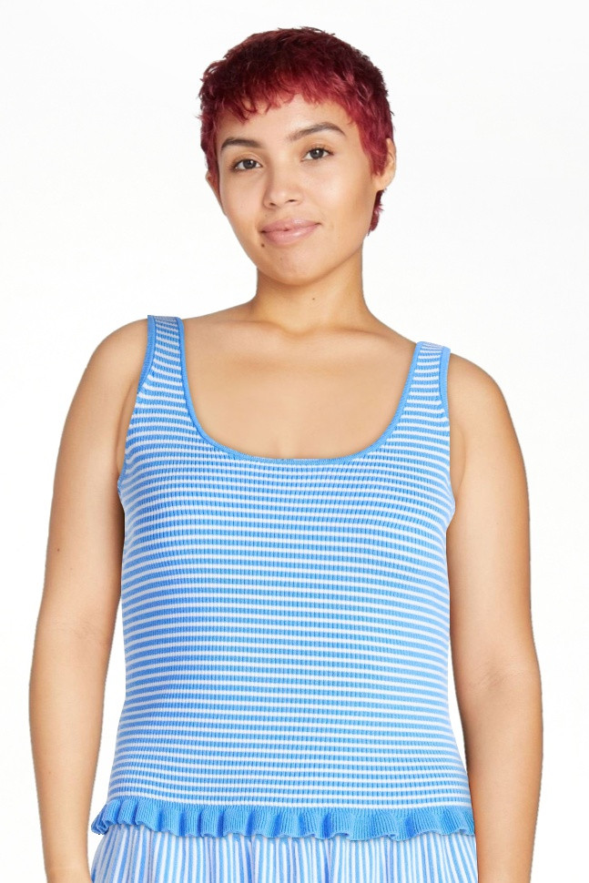 Free Assembly Women's and Women's Plus Ruffle Hem Knit Tank Top, Sizes XS-4X | Walmart (US)