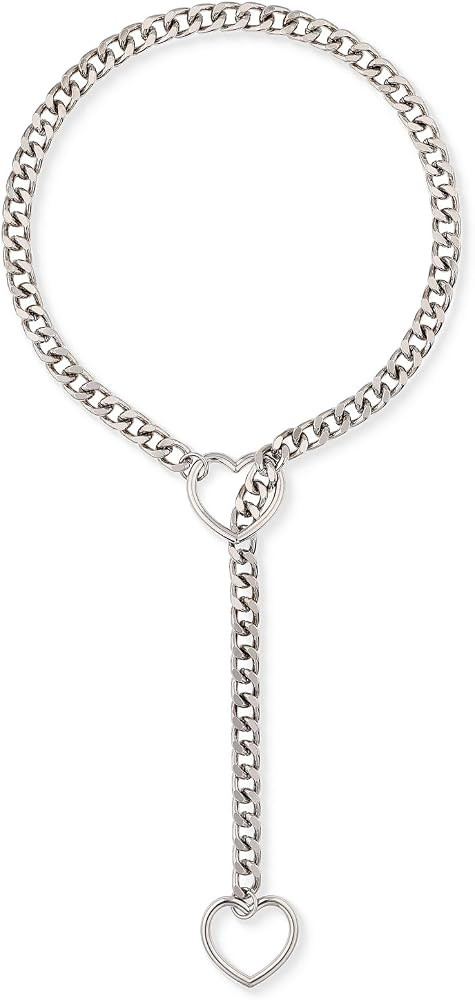 Heart O-ring Slip Chain Necklace For Women, Handmade Punk Gothic Cuban Necklace Jewelry Adjustabl... | Amazon (US)