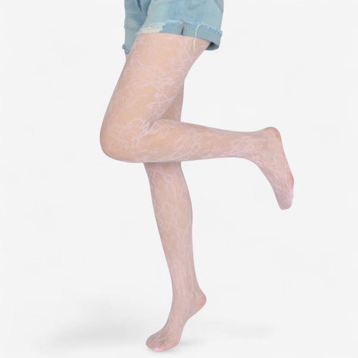 Anna-Kaci Women's 2-Pair Floral Lace Pattern Sheer Tights with Stretch Fit Suitable Height 5'1-5'... | Target