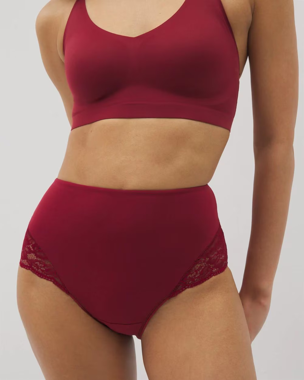 High-Waist Brief Panty with Lace | Soma | SOMA