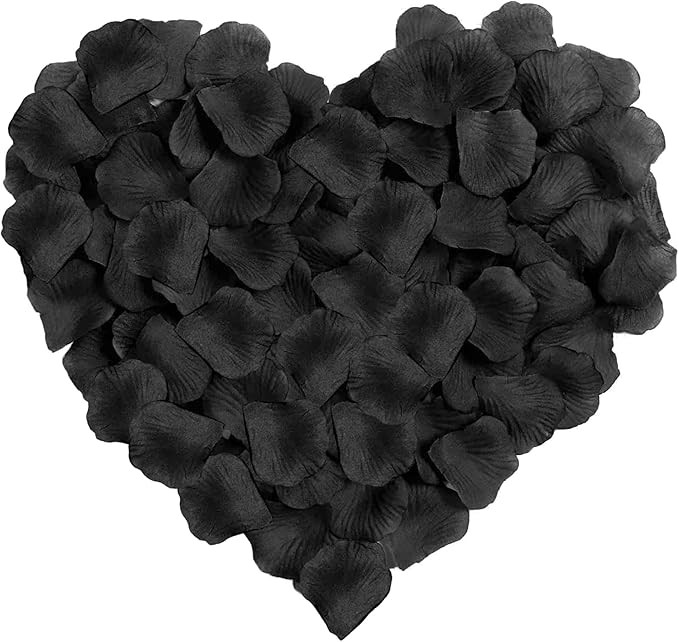1000 Pcs Artificial Silk Rose Petals Decoration Wedding Party Color Black | Amazon (US)