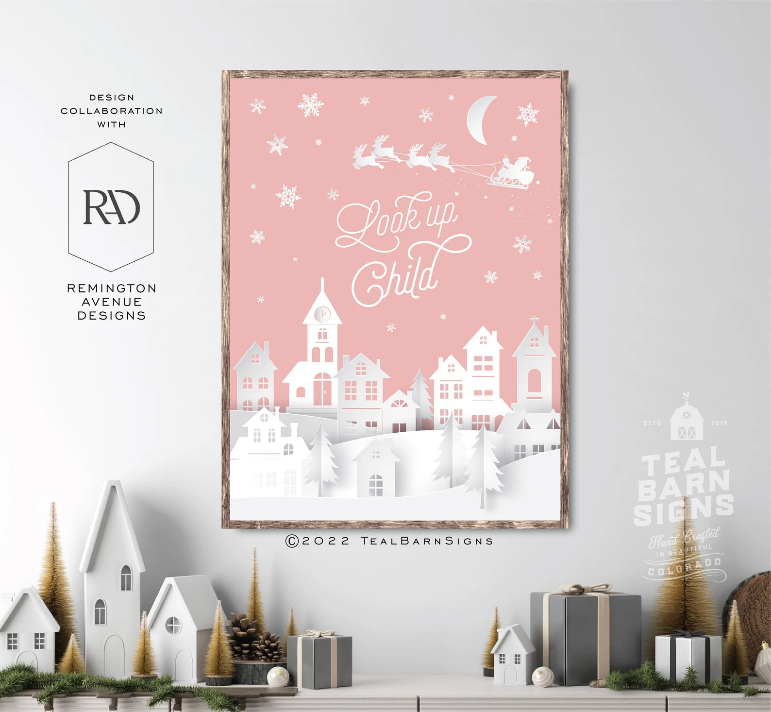 Look Up Child Sign -- Remington Avenue, Christmas Village, Silhouette, Winter Wall Art | Etsy (US)