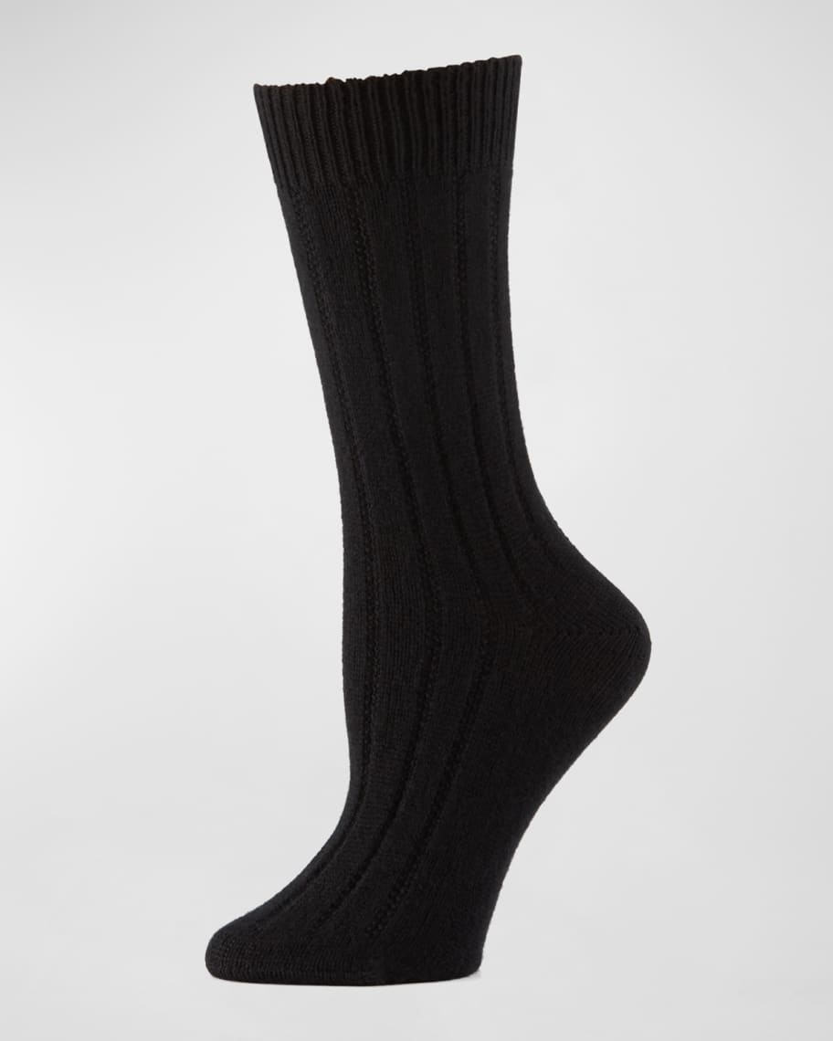 Neiman Marcus Cashmere Ribbed Socks | Neiman Marcus