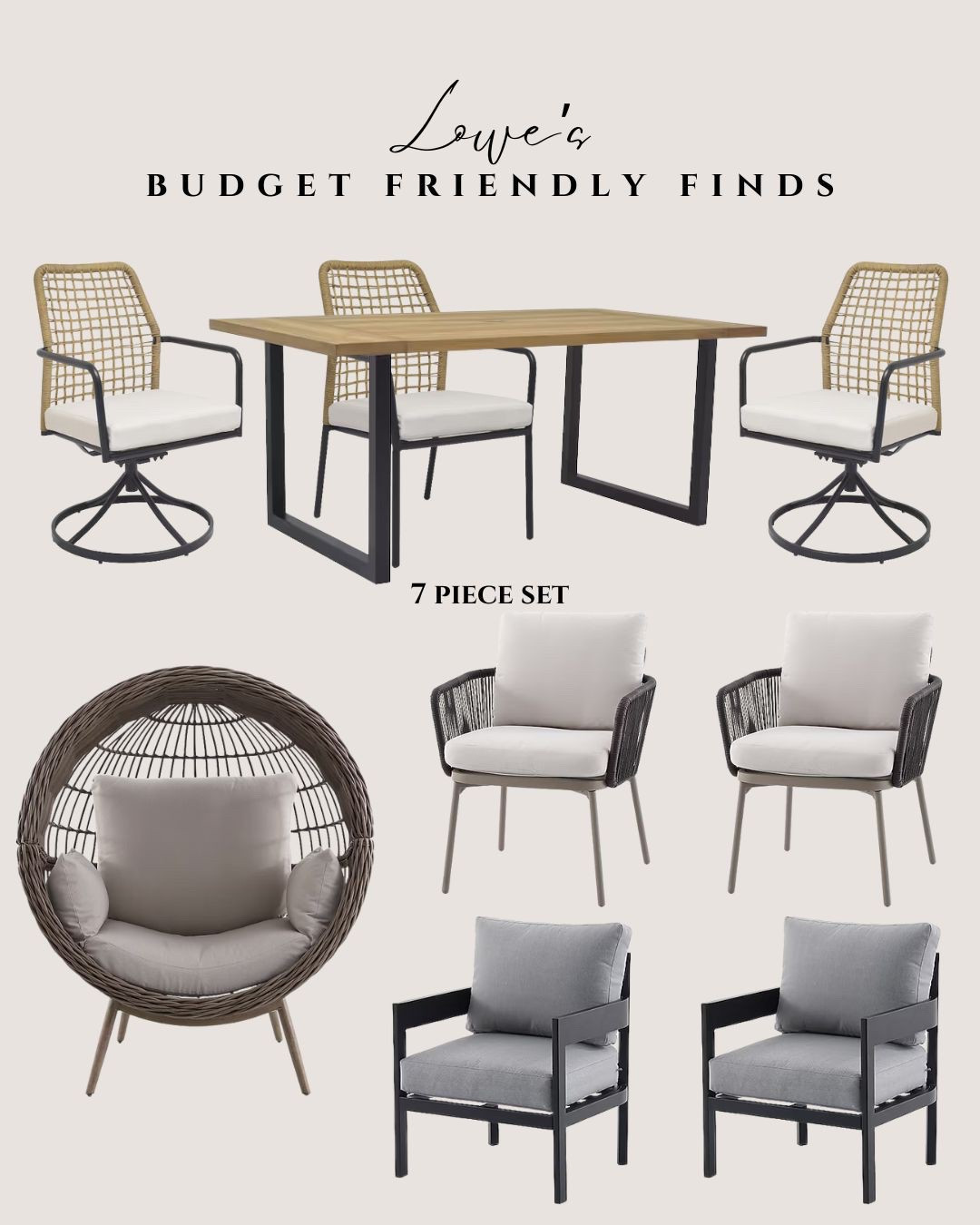 #AD Patio furniture that’s stylish for a great price - modern patio furniture @loweshomeimprovement 

#LTKSeasonal #LTKHome #LTKSaleAlert