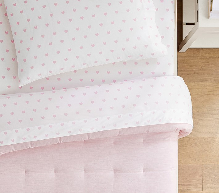 Heart Organic Sheet Set & Pillowcases | Pottery Barn Kids