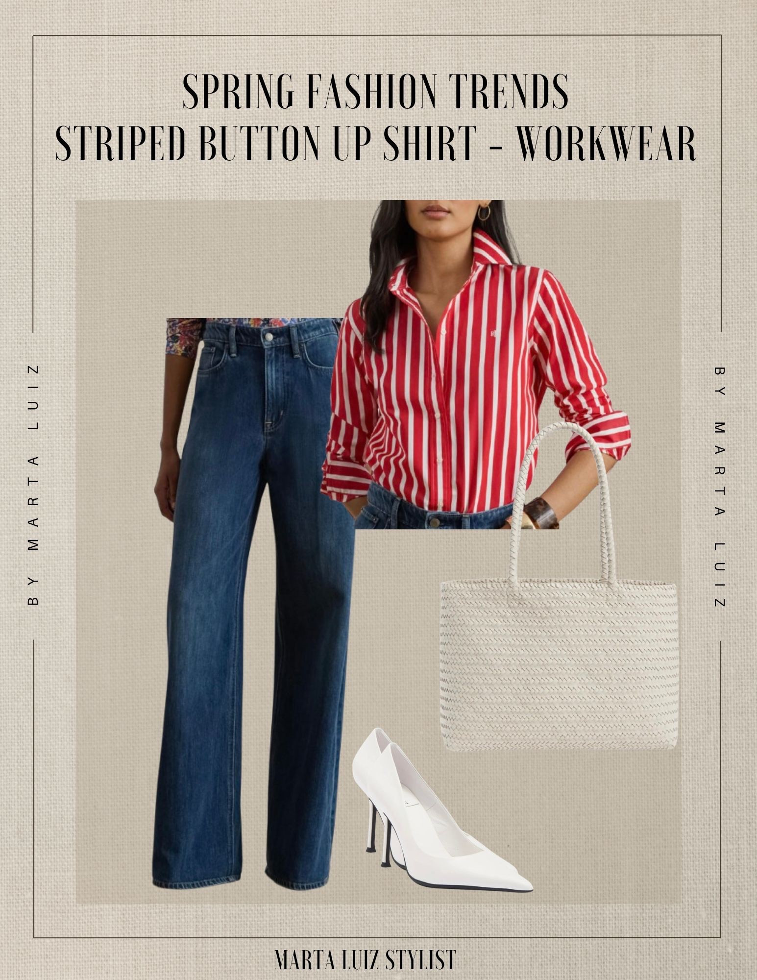 Spring Workwear 

A striped button-up is a true wardrobe essential—especially for spring ❤️
This look blends classic structure with a modern, relaxed feel. The crisp red striped shirt adds a bold yet timeless touch, paired with wide-leg denim for effortless sophistication. Finished with neutral accessories and a sleek white heel, it’s the perfect balance between polished and easy.

An elevated everyday look you can wear from work to weekend ✨

Everything is linked for you to shop ⬇️

#LTKWorkwear #LTKSaleAlert #LTKSeasonal